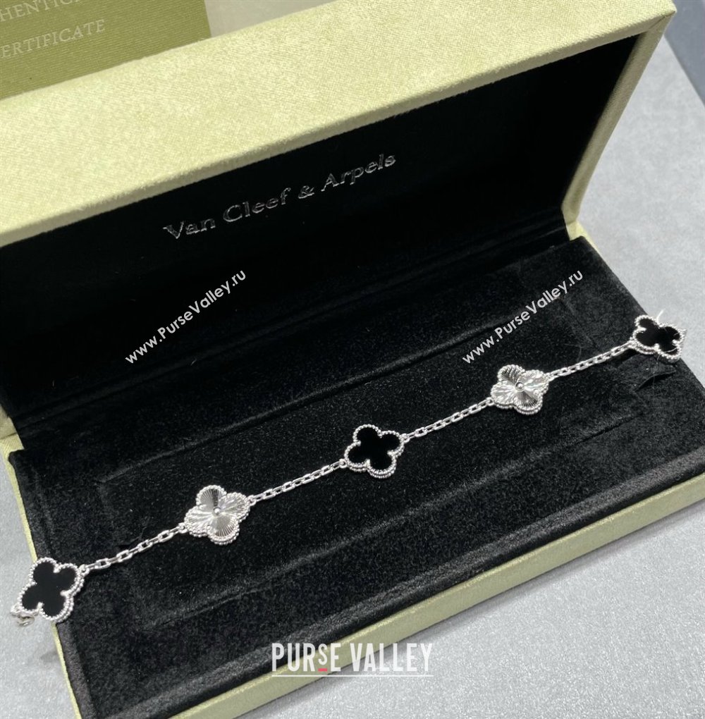 Van Cleef Arpels Alhambra Bracelet 5 Motifs Black/Silver 2025 0915 (YF-250916142)