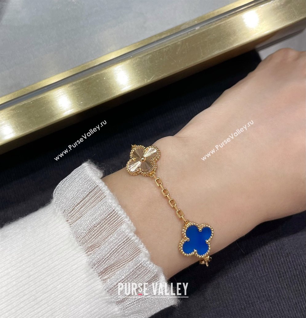 Van Cleef Arpels Alhambra Bracelet 5 Motifs Blue/Gold 2025 0915 (YF-250916143)