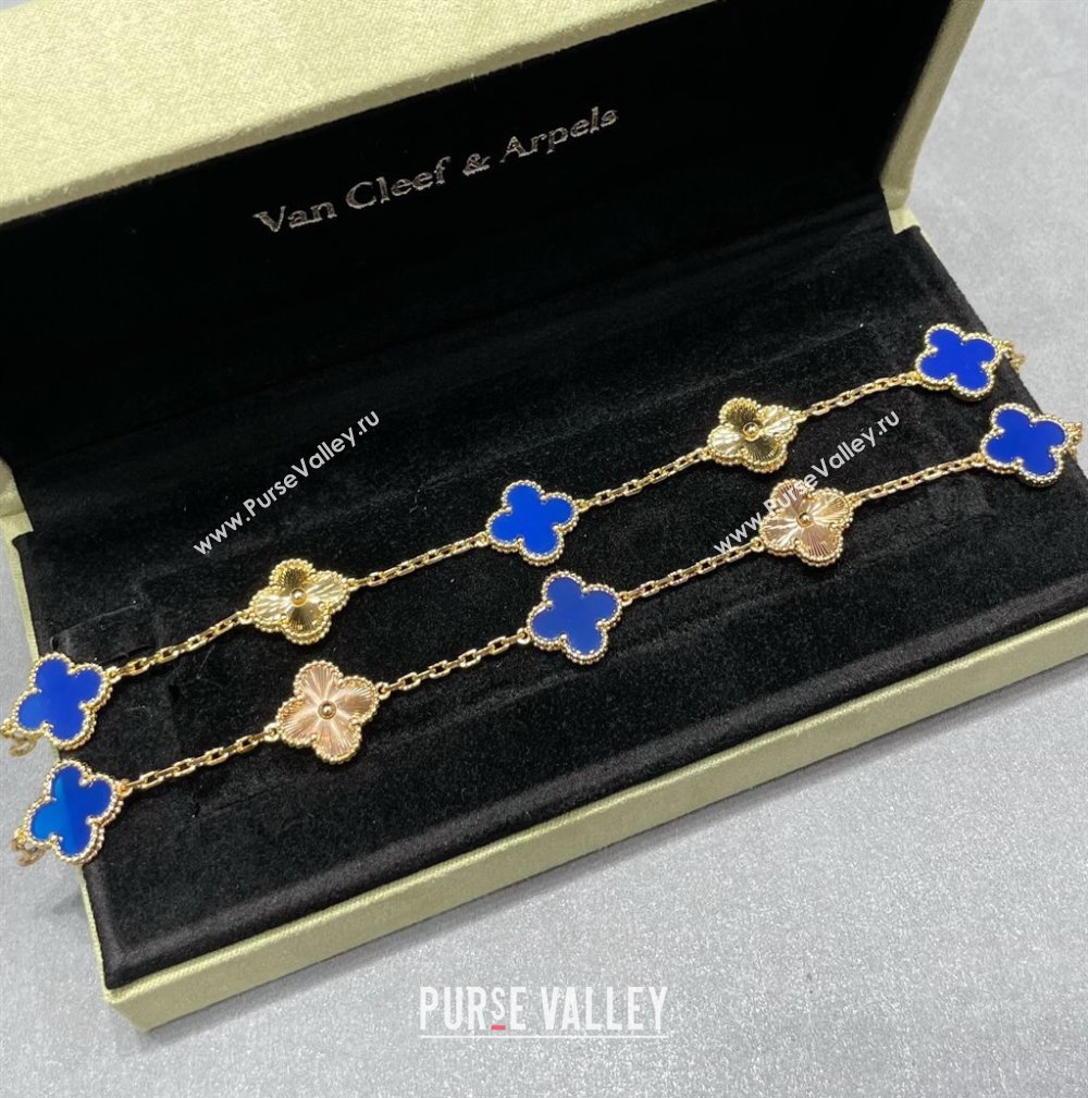 Van Cleef Arpels Alhambra Bracelet 5 Motifs Blue/Gold 2025 0915 (YF-250916143)