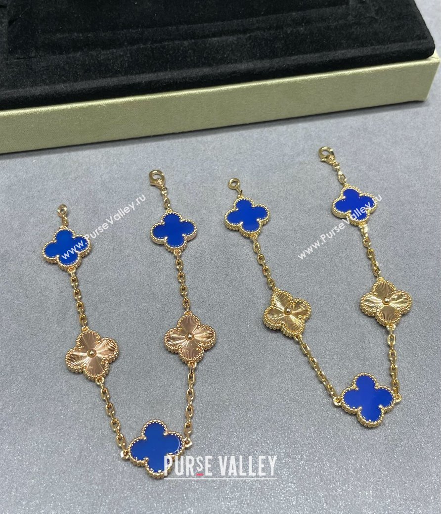 Van Cleef Arpels Alhambra Bracelet 5 Motifs Blue/Gold 2025 0915 (YF-250916143)