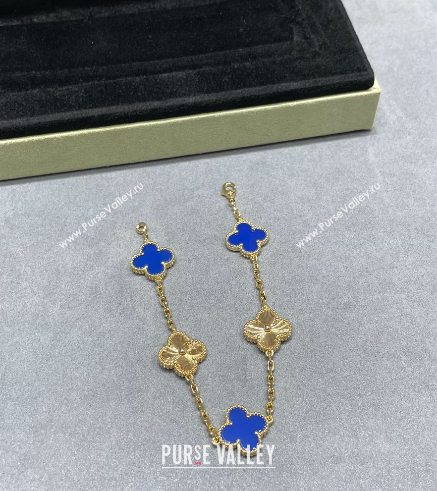 Van Cleef Arpels Alhambra Bracelet 5 Motifs Blue/Gold 2025 0915 (YF-250916143)
