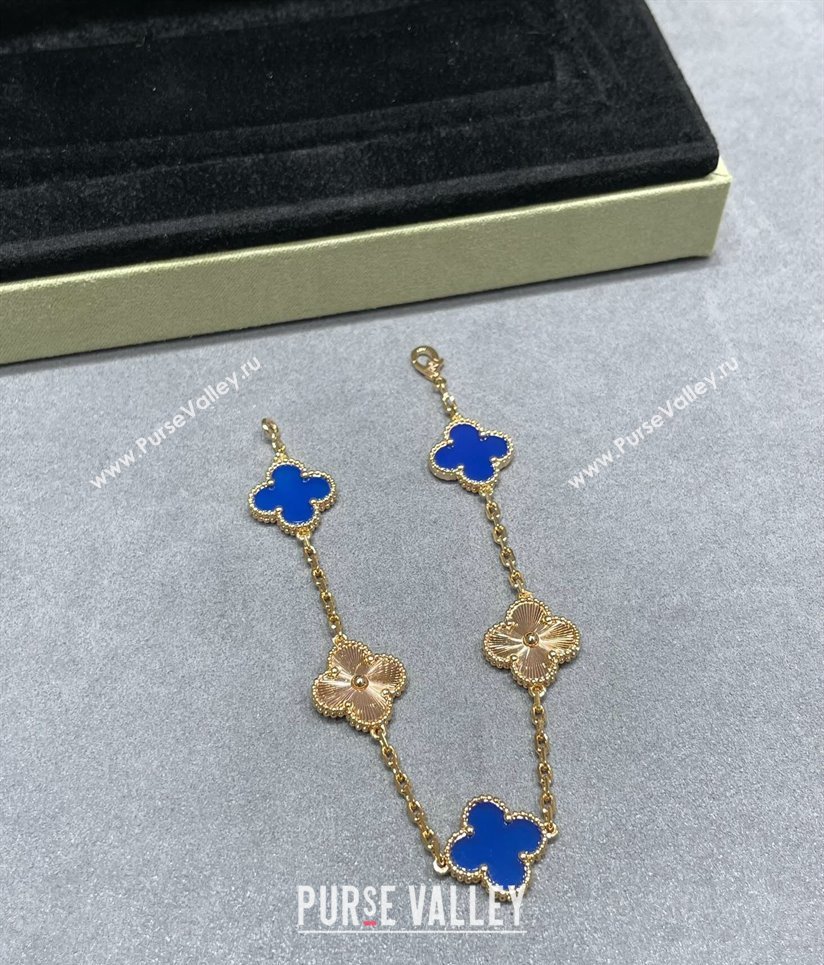 Van Cleef Arpels Alhambra Bracelet 5 Motifs Blue/Gold 2025 0915 (YF-250916143)