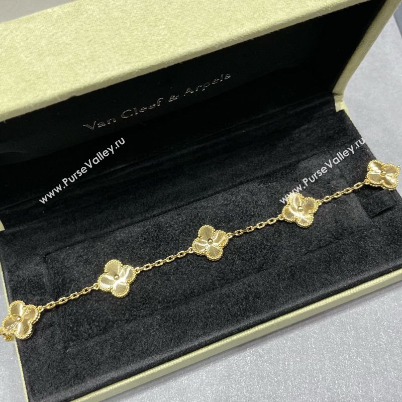 Van Cleef Arpels Alhambra Bracelet 5 Motifs Yellow Gold-Tone 2025 0916 (YF-250916136)