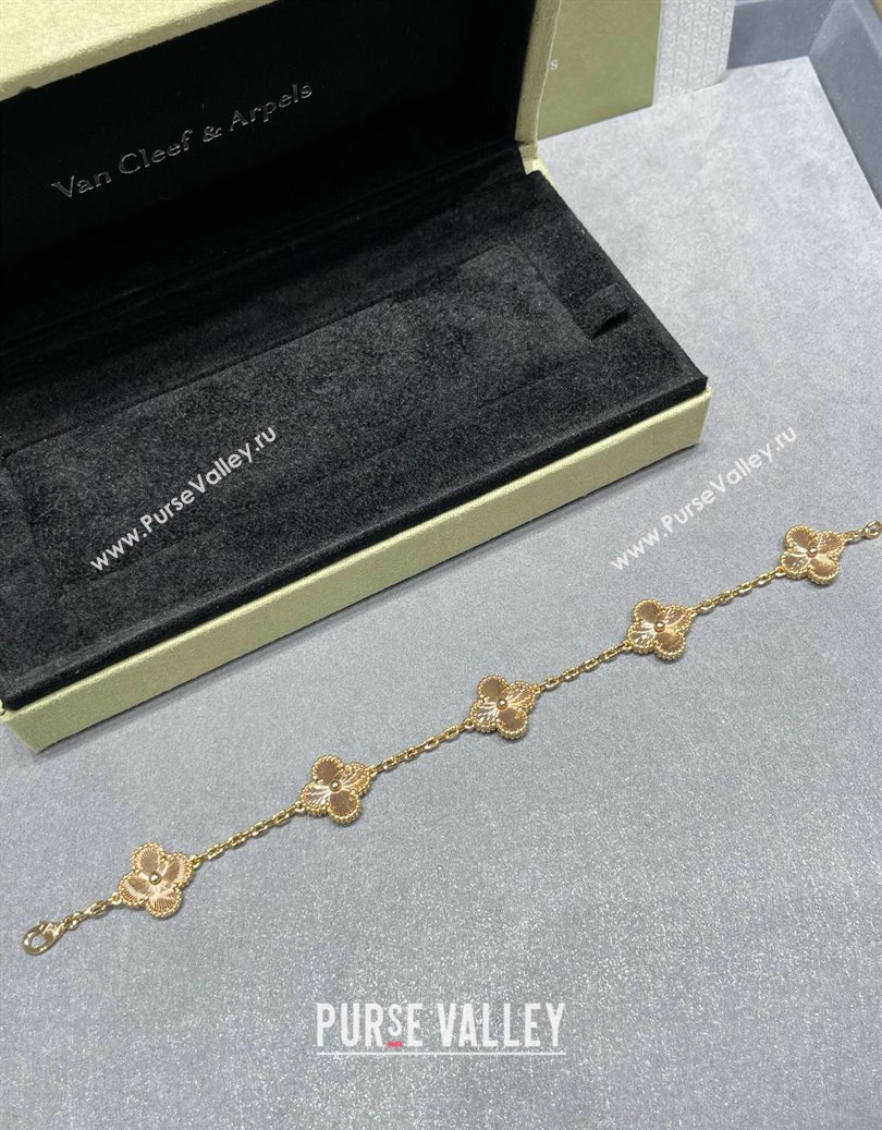 Van Cleef Arpels Alhambra Bracelet 5 Motifs Rose Gold Tone 2025 0916 (YF-250916134)