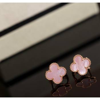 Van Cleef Arpels Sweet Alhambra Stud Earrings Medium Model Pink/Rose Gold 2025 1113 (YF-251113032)