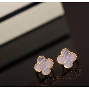 Van Cleef Arpels Sweet Alhambra Stud Earrings Medium Model Purple/Gold 2025 1113 (YF-251113035)
