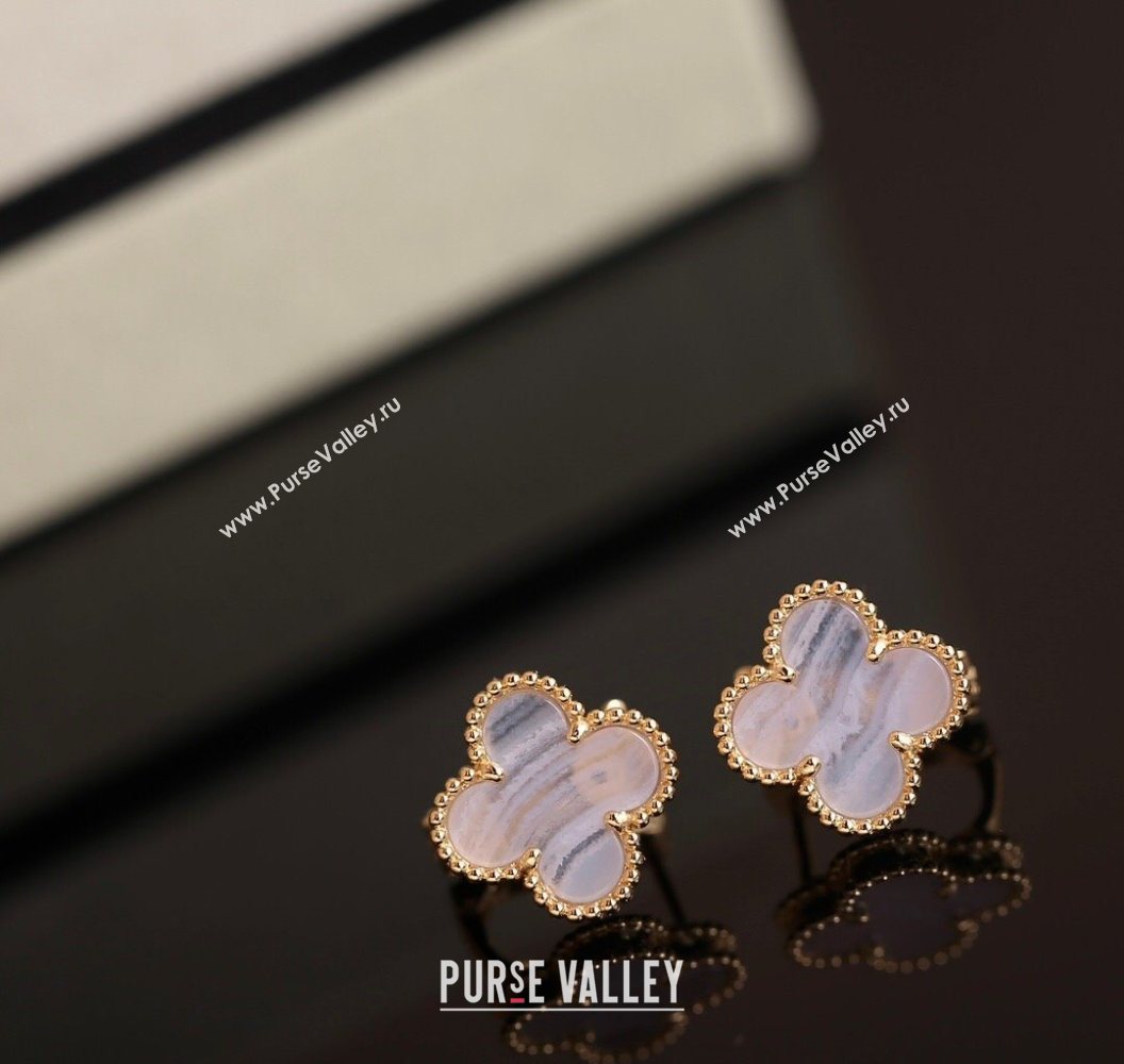 Van Cleef Arpels Sweet Alhambra Stud Earrings Medium Model Purple/Gold 2025 1113 (YF-251113035)