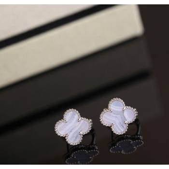 Van Cleef Arpels Sweet Alhambra Stud Earrings Medium Model Purple/Silver 2025 1113 (YF-251113034)