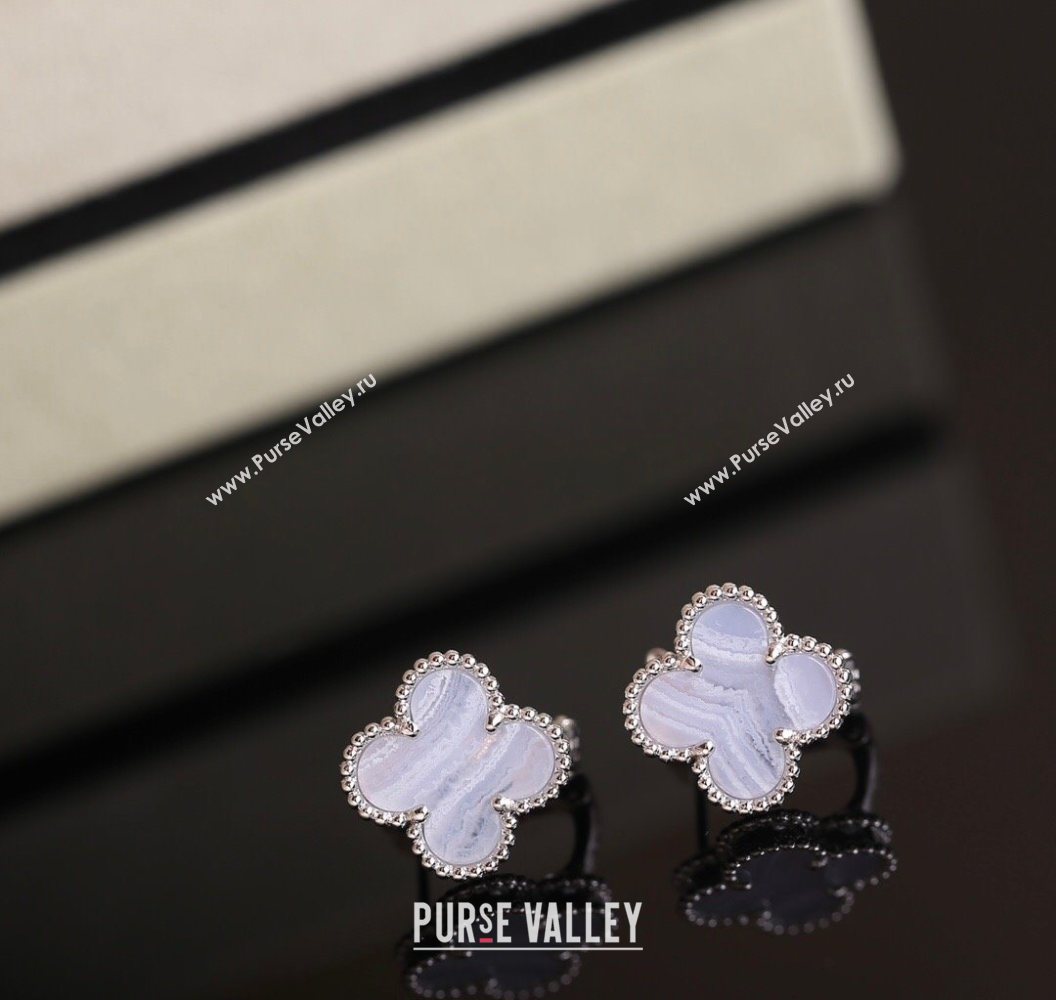 Van Cleef Arpels Sweet Alhambra Stud Earrings Medium Model Purple/Silver 2025 1113 (YF-251113034)
