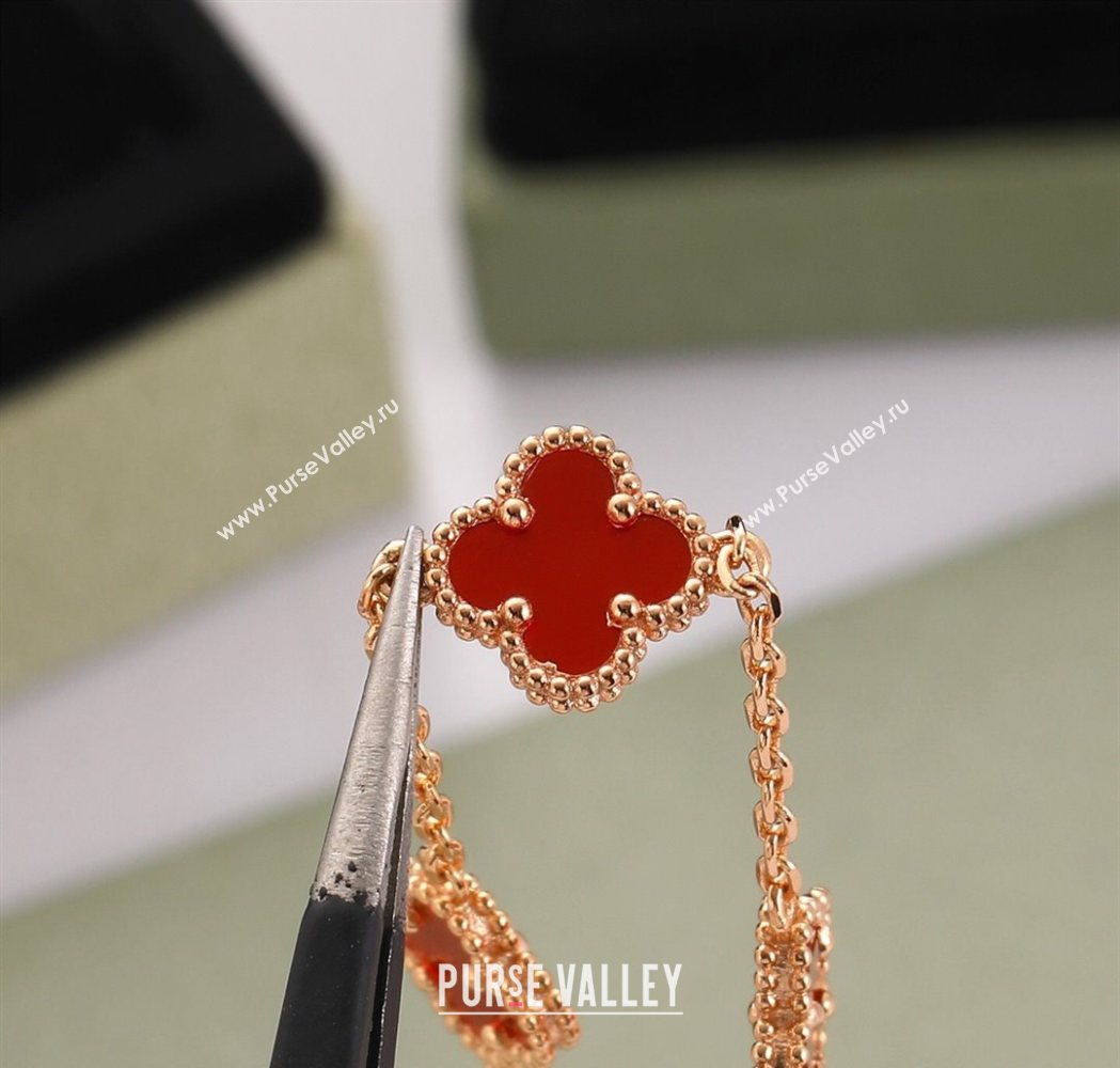 Van Cleef Arpels Alhambra Mini Bracelet 6 Motifs Red 2025 1113 (YF-251113003)