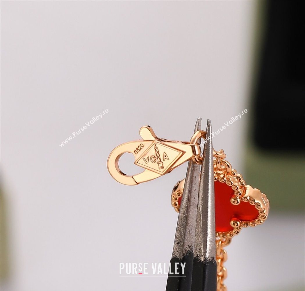 Van Cleef Arpels Alhambra Mini Bracelet 6 Motifs Red 2025 1113 (YF-251113003)