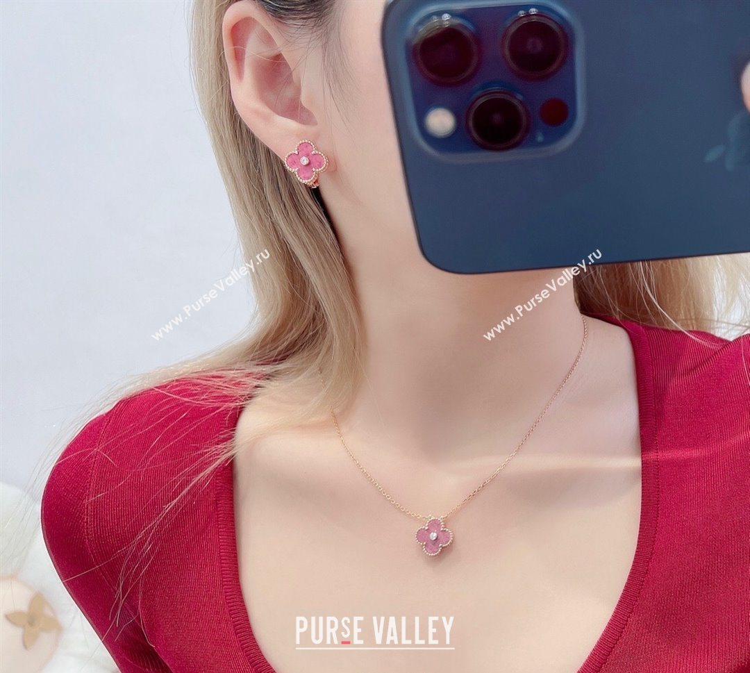 Van Cleef Arpels Vintage Alhambra Stud Earrings with Strass Green/Yellow Gold 2025 1113 (YF-251113036)