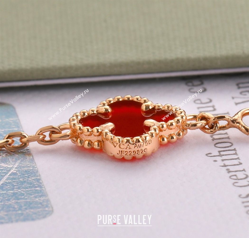 Van Cleef Arpels Alhambra Mini Bracelet 6 Motifs Red 2025 1113 (YF-251113003)