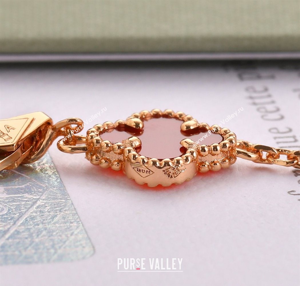 Van Cleef Arpels Alhambra Mini Bracelet 6 Motifs Red 2025 1113 (YF-251113003)