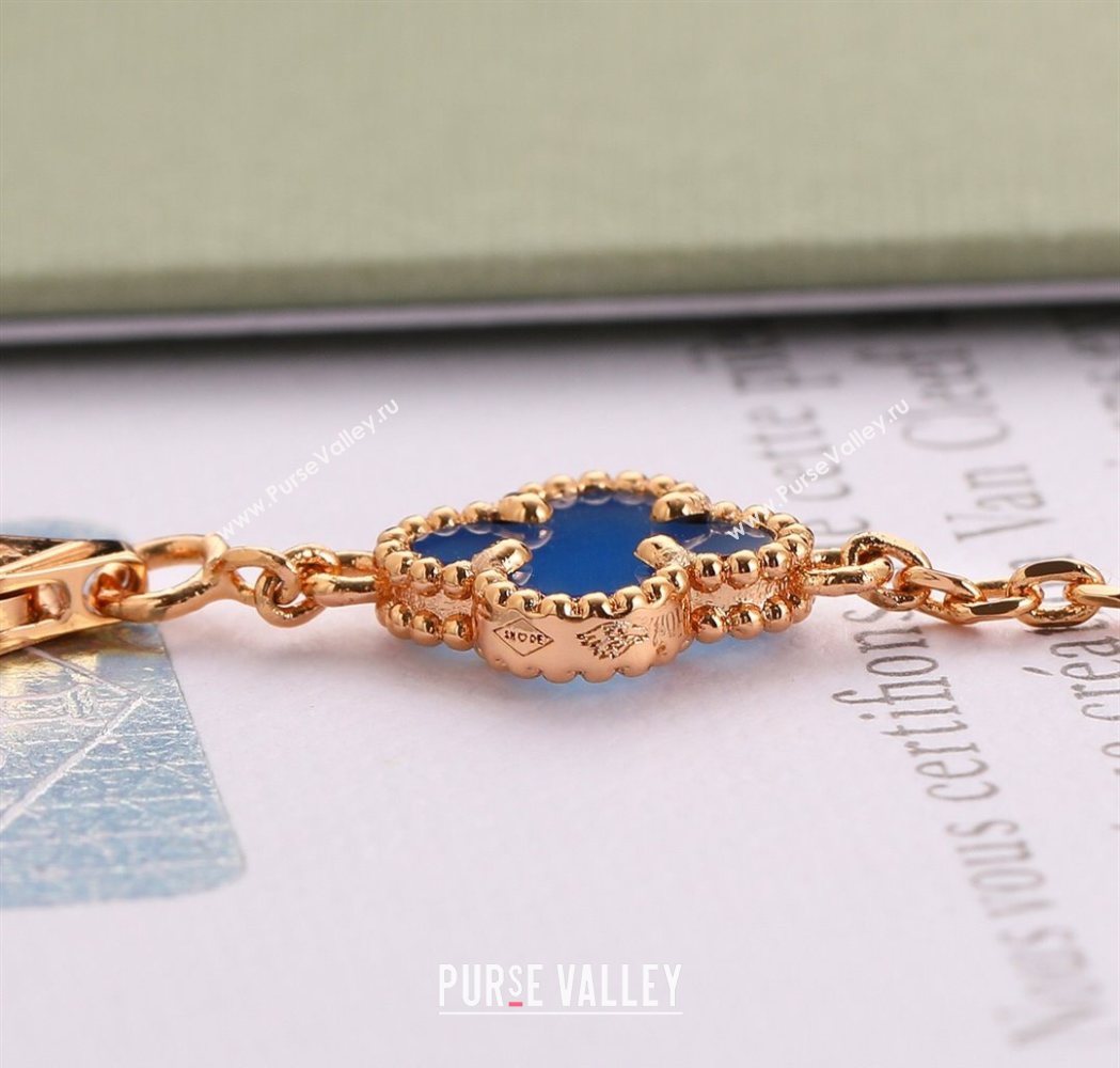 Van Cleef Arpels Alhambra Mini Bracelet 6 Motifs Blue 2025 1113 (YF-251113004)