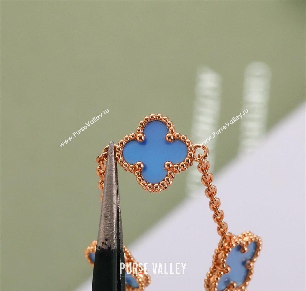 Van Cleef Arpels Alhambra Mini Bracelet 6 Motifs Blue 2025 1113 (YF-251113004)