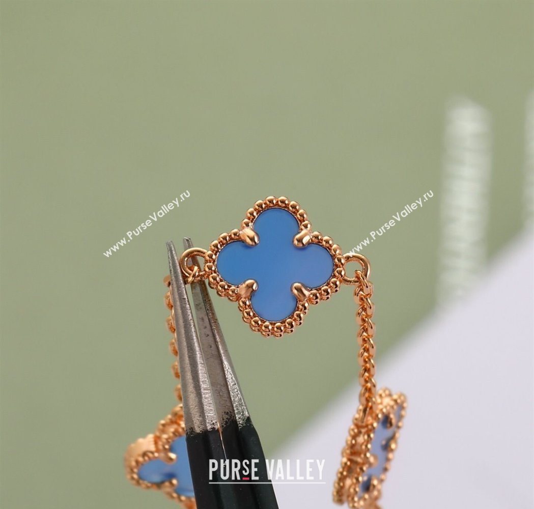 Van Cleef Arpels Alhambra Mini Bracelet 6 Motifs Blue 2025 1113 (YF-251113004)