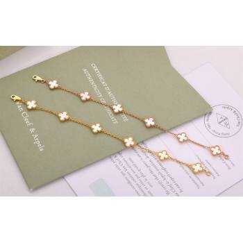 Van Cleef Arpels Alhambra Mini Bracelet 6 Motifs White 2025 1113 (YF-251113005)