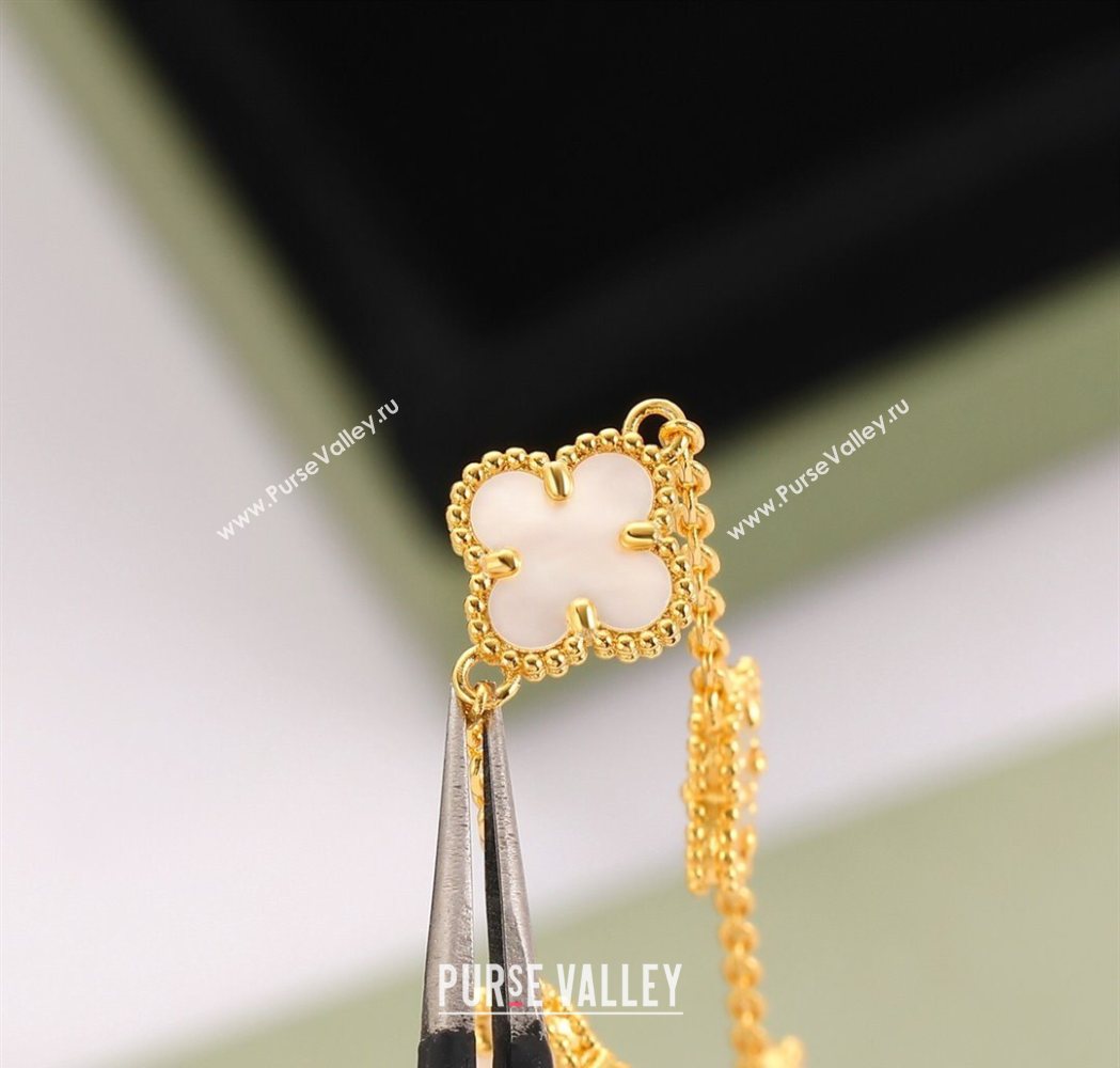 Van Cleef Arpels Alhambra Mini Bracelet 6 Motifs White 2025 1113 (YF-251113005)