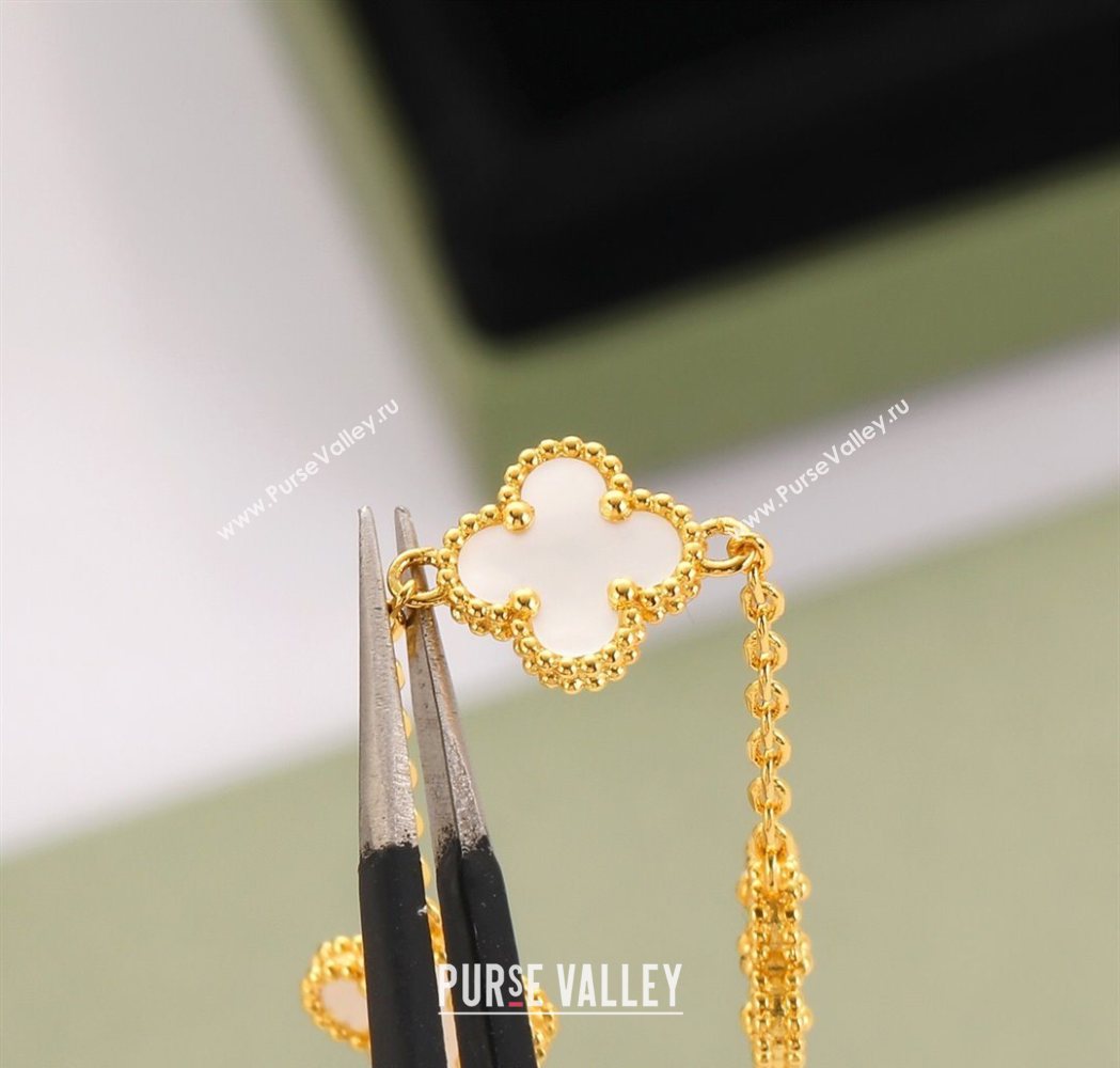 Van Cleef Arpels Alhambra Mini Bracelet 6 Motifs White 2025 1113 (YF-251113005)