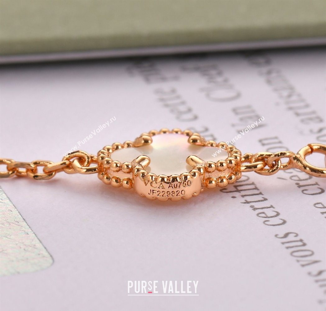 Van Cleef Arpels Alhambra Mini Bracelet 6 Motifs White 2025 1113 (YF-251113005)