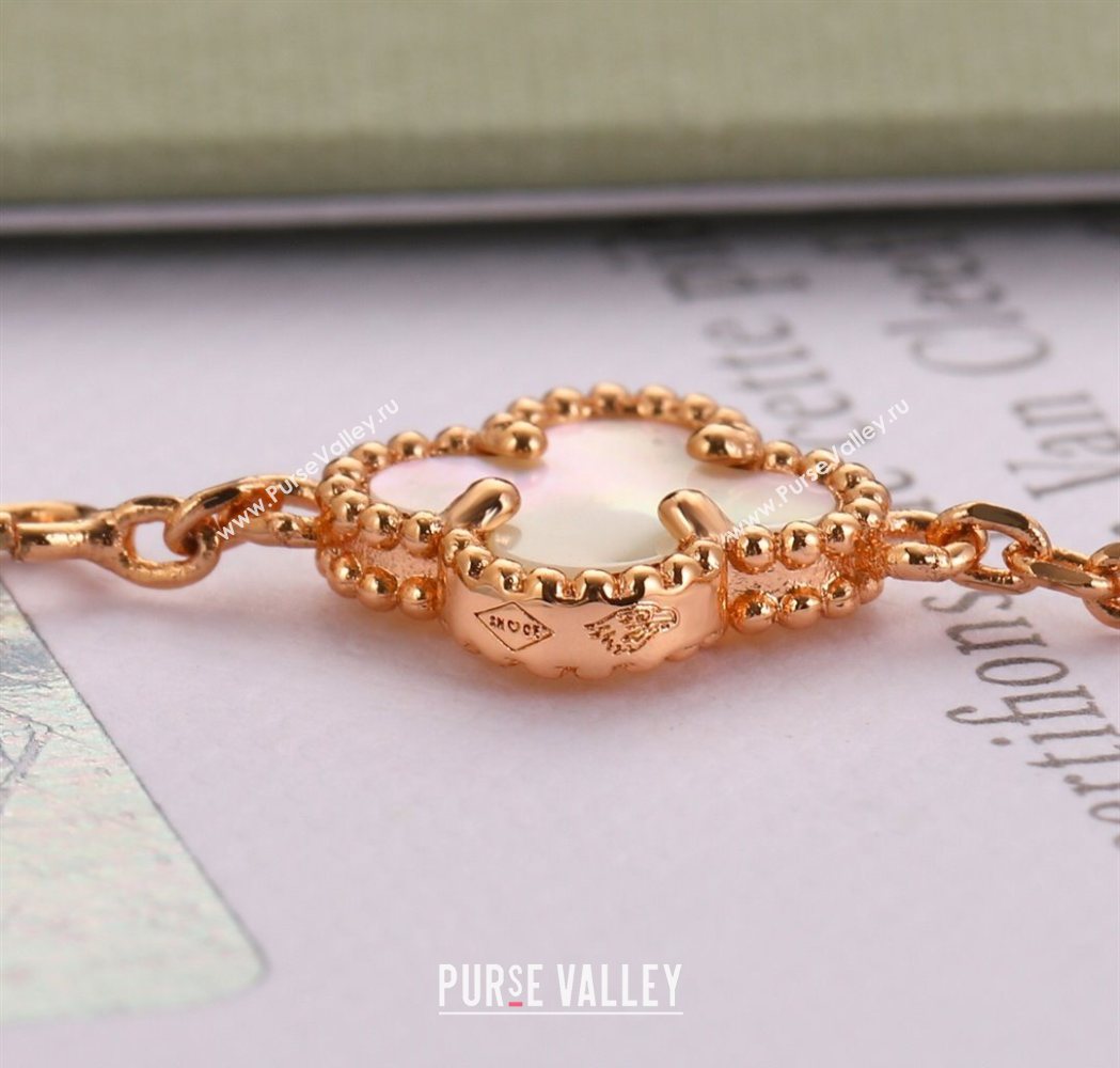 Van Cleef Arpels Alhambra Mini Bracelet 6 Motifs White 2025 1113 (YF-251113005)