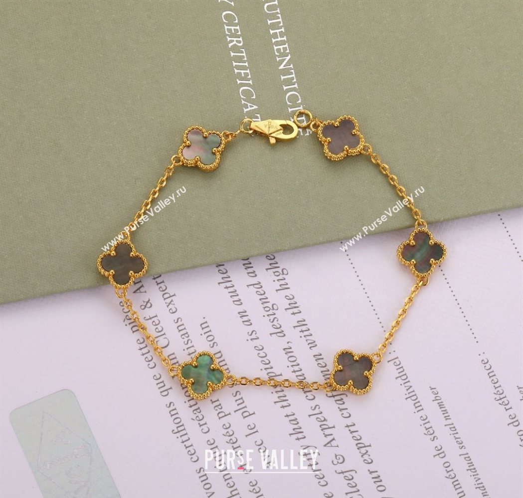 Van Cleef Arpels Alhambra Mini Bracelet 6 Motifs Grey 2025 1113 (YF-251113006)