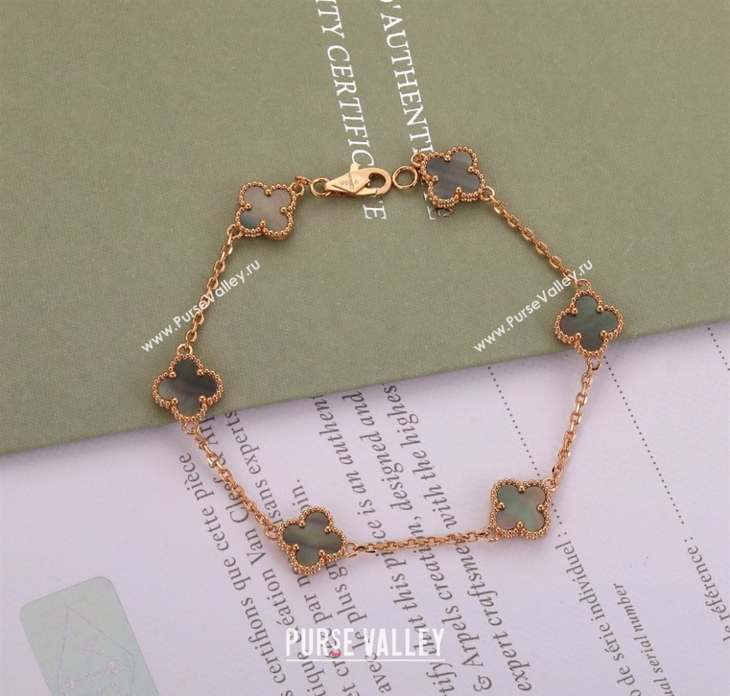 Van Cleef Arpels Alhambra Mini Bracelet 6 Motifs Grey 2025 1113 (YF-251113006)