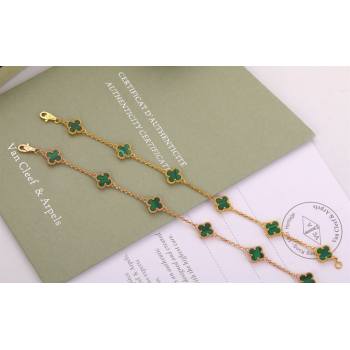 Van Cleef Arpels Alhambra Mini Bracelet 6 Motifs Green 2025 1113 (YF-251113007)