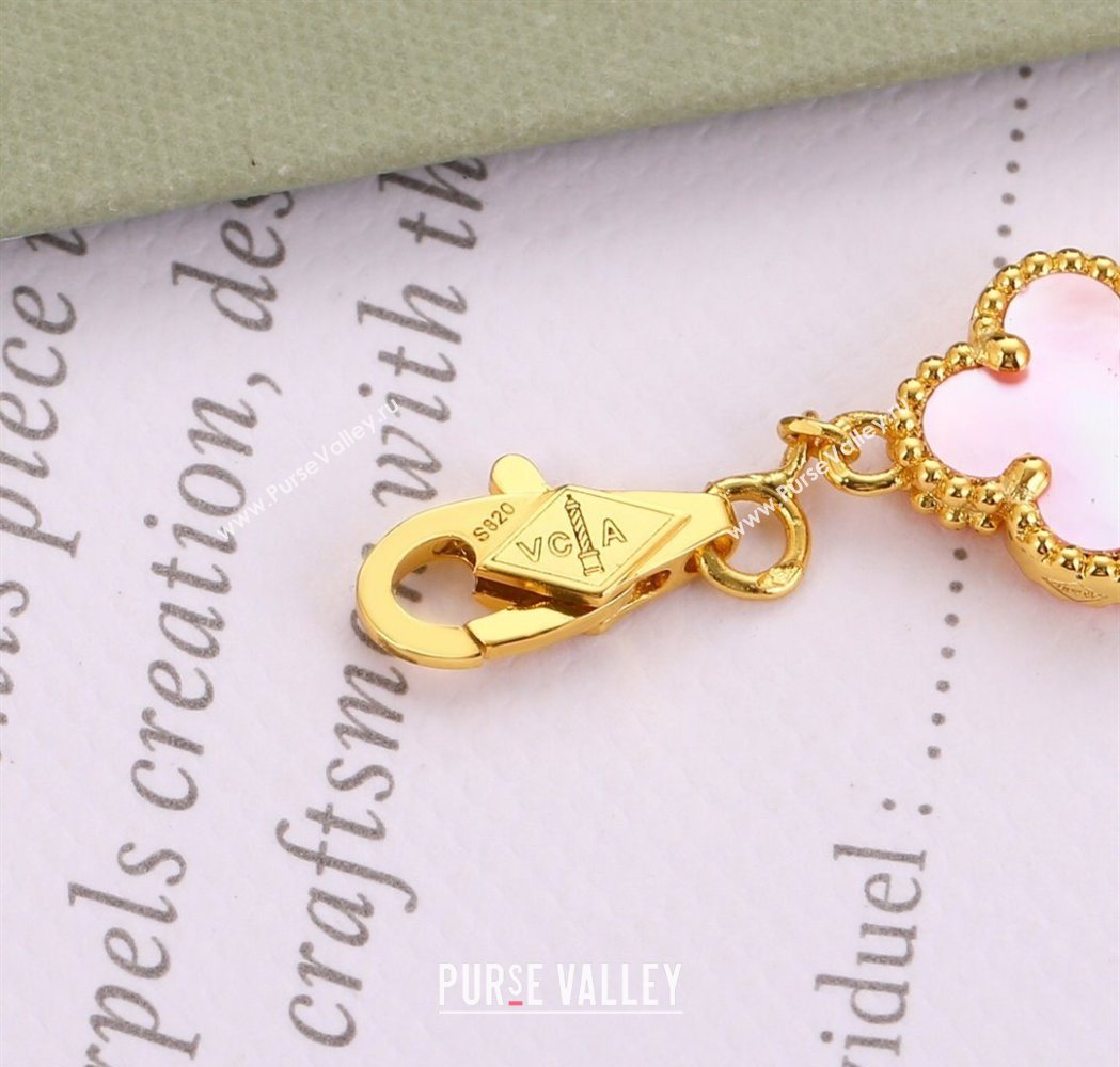 Van Cleef Arpels Alhambra Mini Bracelet 6 Motifs Pink 2025 1113 (YF-251113008)