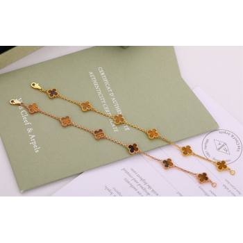 Van Cleef Arpels Alhambra Mini Bracelet 6 Motifs Amber 2025 1113 (YF-251113009)