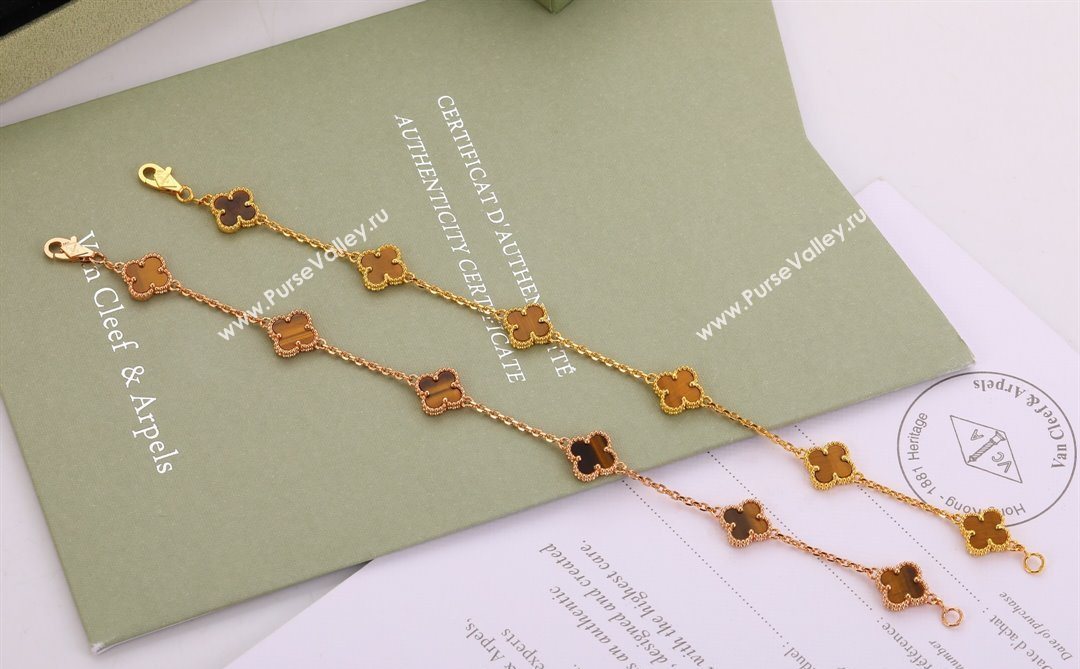 Van Cleef Arpels Alhambra Mini Bracelet 6 Motifs Amber 2025 1113 (YF-251113009)