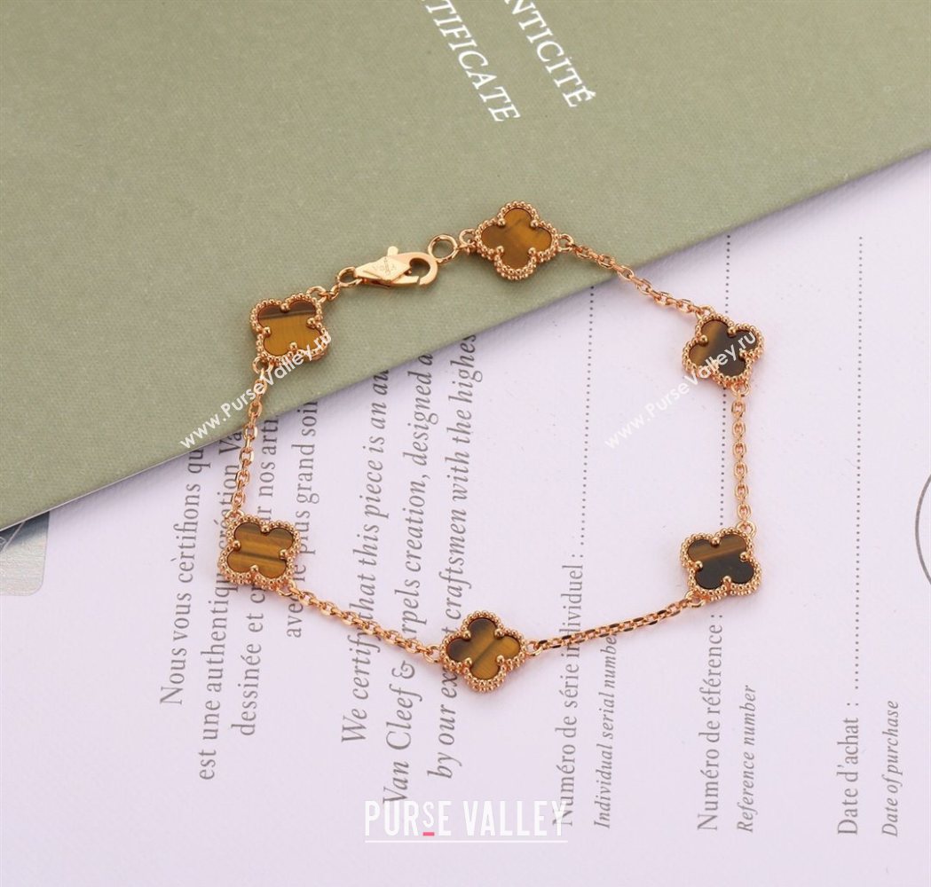 Van Cleef Arpels Alhambra Mini Bracelet 6 Motifs Amber 2025 1113 (YF-251113009)