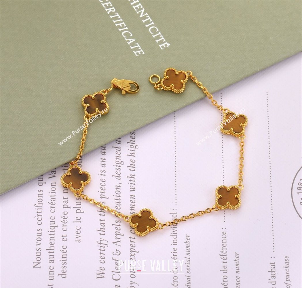 Van Cleef Arpels Alhambra Mini Bracelet 6 Motifs Amber 2025 1113 (YF-251113009)