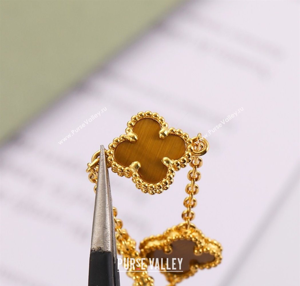 Van Cleef Arpels Alhambra Mini Bracelet 6 Motifs Amber 2025 1113 (YF-251113009)
