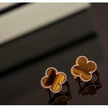 Van Cleef Arpels Sweet Alhambra Stud Earrings Medium Model Amber/Rose Gold 2025 1113 (YF-251113020)