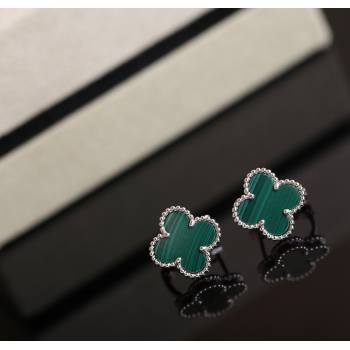 Van Cleef Arpels Sweet Alhambra Stud Earrings Medium Model Green/Silver 2025 1113 (YF-251113027)