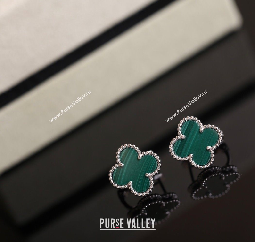 Van Cleef Arpels Sweet Alhambra Stud Earrings Medium Model Green/Silver 2025 1113 (YF-251113027)