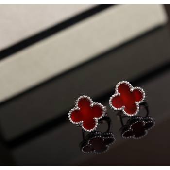 Van Cleef Arpels Sweet Alhambra Stud Earrings Medium Model Red/Silver 2025 1113 (YF-251113030)
