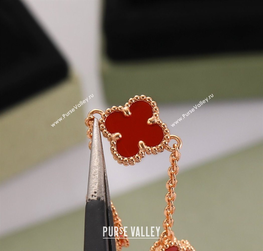 Van Cleef Arpels Alhambra Mini Bracelet 6 Motifs Red 2025 1113 (YF-251113003)