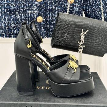 Versace Medusa 95 Calfskin High Heel Platform Sandals 12cm Black 2024 0227 (MD-240227091)