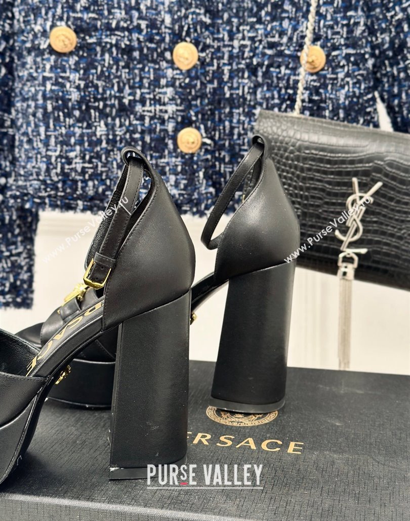 Versace Medusa 95 Calfskin High Heel Platform Sandals 12cm Black 2024 0227 (MD-240227091)
