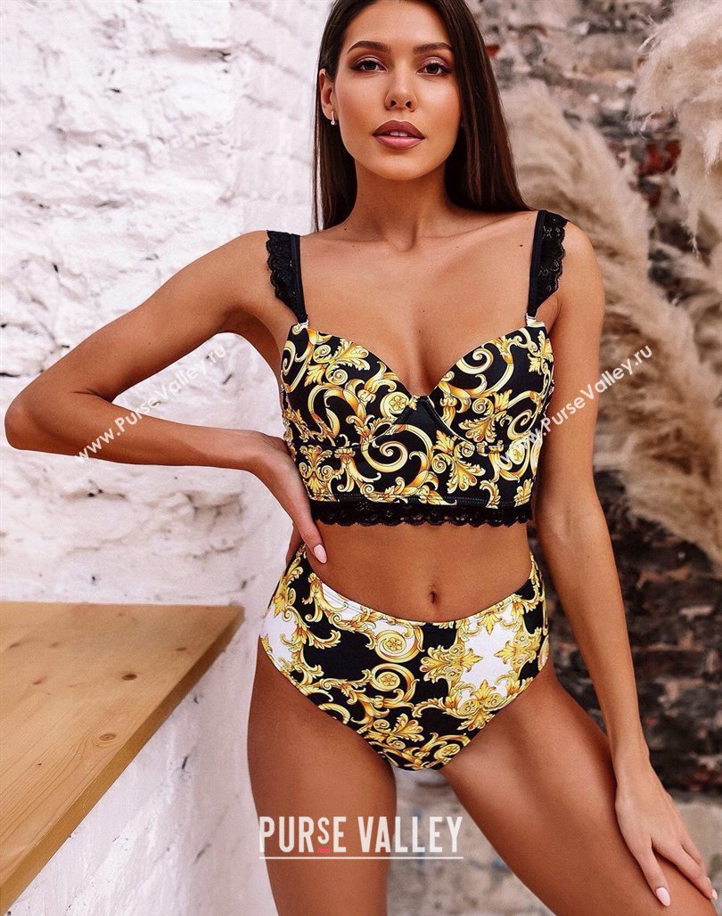 Versace Swimwear with Lace Yellow/Black 2024 0307 (XMN-240307039)