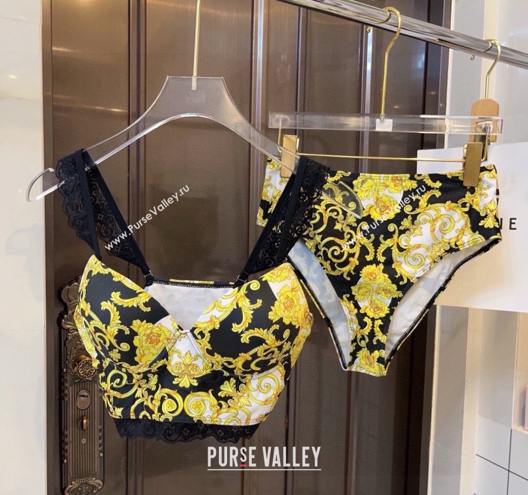 Versace Swimwear with Lace Yellow/Black 2024 0307 (XMN-240307039)