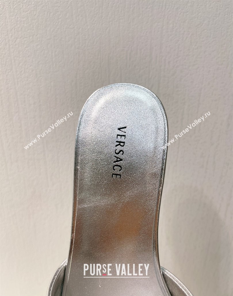 Versace Medusa Calfskin Flat Slides Sandal Silver 2024 061202 (MD-240612171)