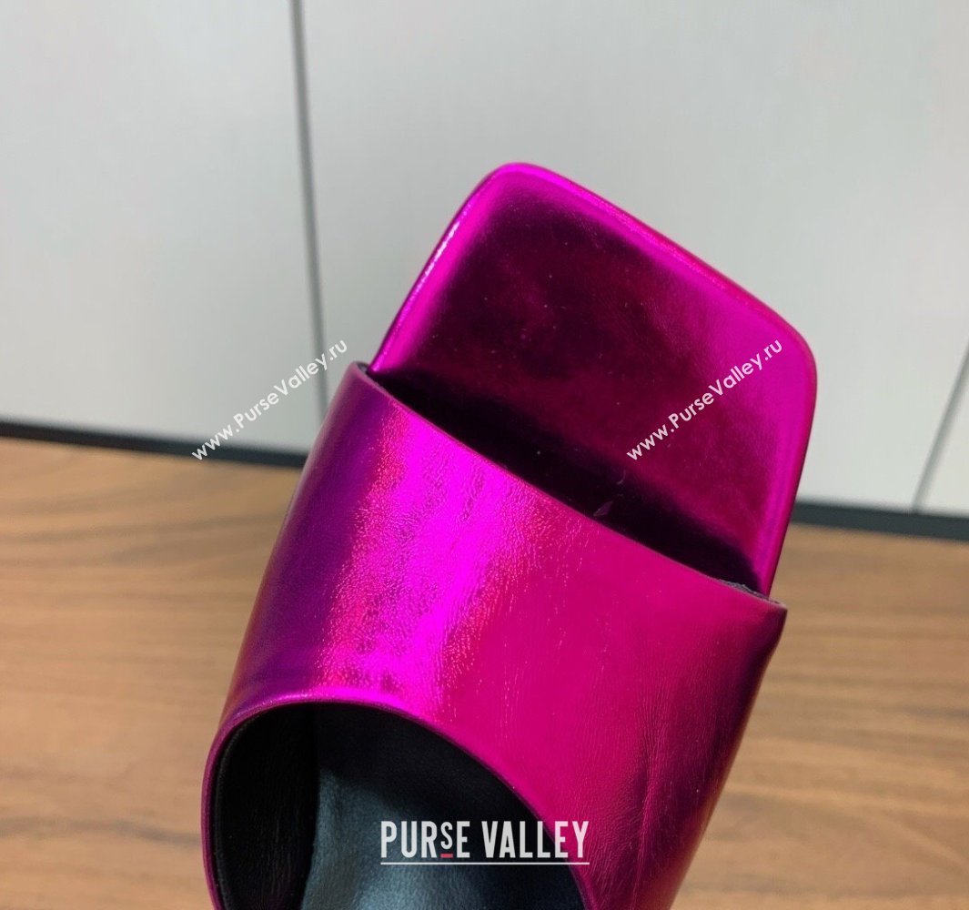 Versace Bright Patent Leather Slides Sandal with Fragrance Heel 7cm Dark Pink 2025 0429 (MD-250429025)