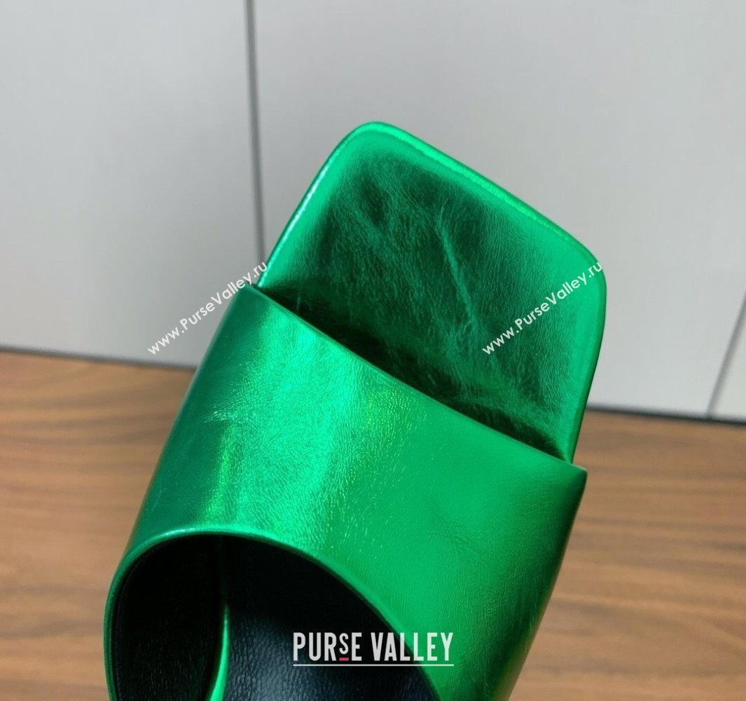 Versace Bright Patent Leather Slides Sandal with Fragrance Heel 7cm Green 2025 0429 (MD-250429029)