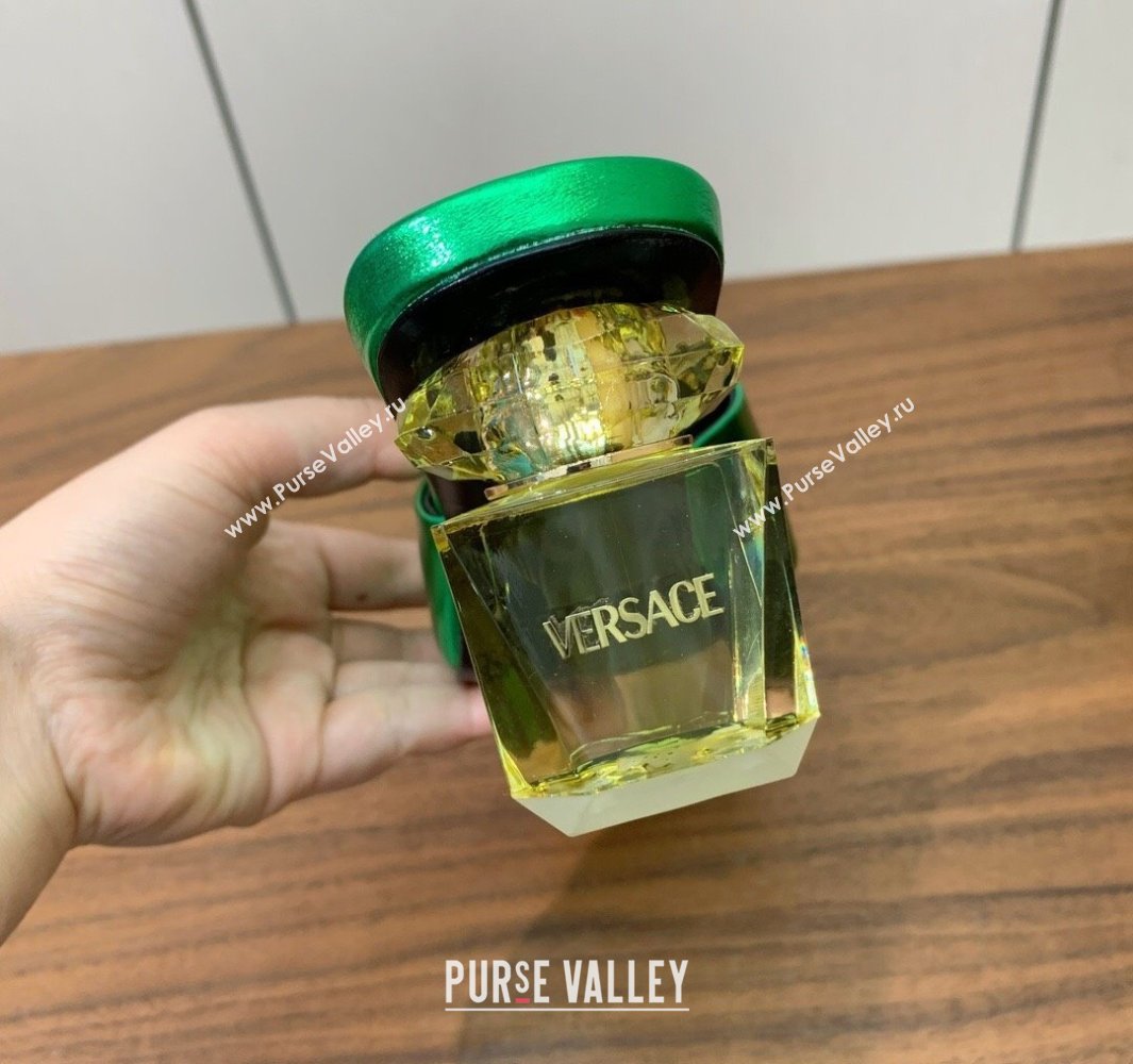Versace Bright Patent Leather Slides Sandal with Fragrance Heel 7cm Green 2025 0429 (MD-250429029)