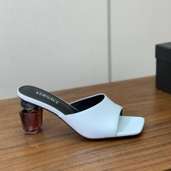 Versace Bright Patent Leather Slides Sandal with Fragrance Heel 7cm White 2025 0429 (MD-250429022)