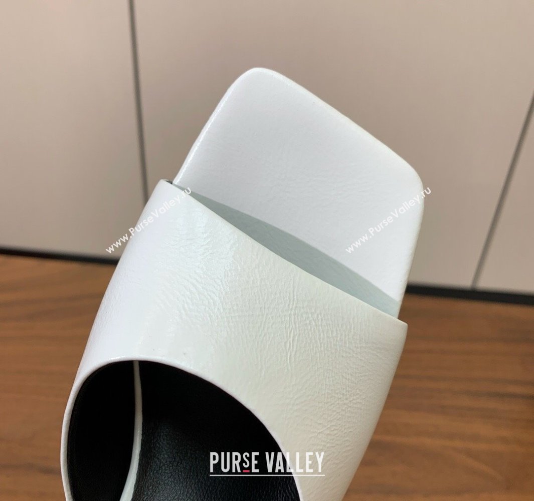 Versace Bright Patent Leather Slides Sandal with Fragrance Heel 7cm White 2025 0429 (MD-250429022)